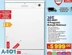 SEG 4 PROGRAMLI BULAŞIK MAKİNESİ